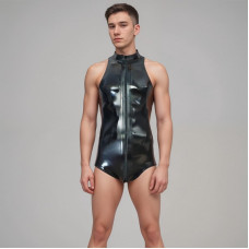 Swim suit (high leg) with front thru zip